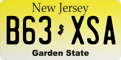 NJ license plate B63XSA