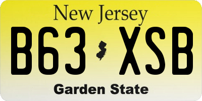 NJ license plate B63XSB