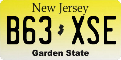 NJ license plate B63XSE