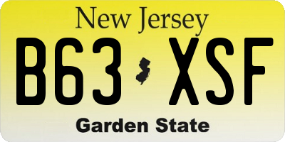 NJ license plate B63XSF