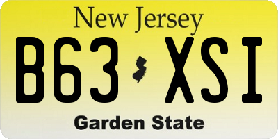 NJ license plate B63XSI