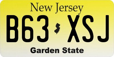 NJ license plate B63XSJ