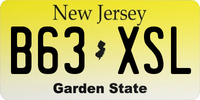 NJ license plate B63XSL