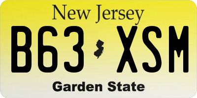 NJ license plate B63XSM