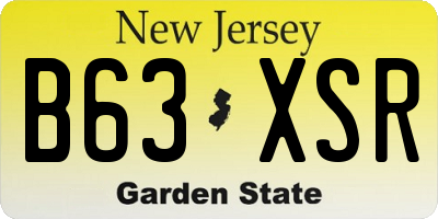 NJ license plate B63XSR
