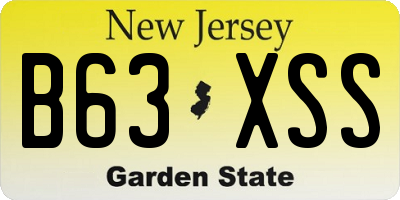 NJ license plate B63XSS