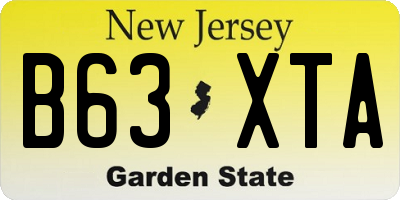 NJ license plate B63XTA