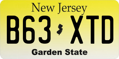 NJ license plate B63XTD