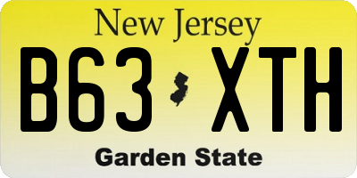 NJ license plate B63XTH