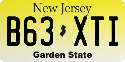 NJ license plate B63XTI