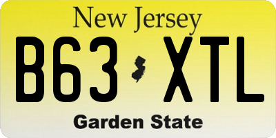 NJ license plate B63XTL