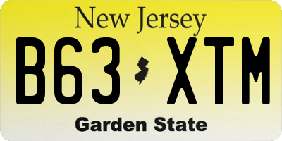 NJ license plate B63XTM
