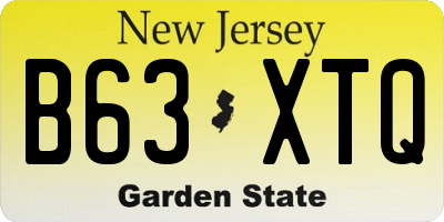 NJ license plate B63XTQ