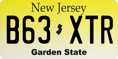 NJ license plate B63XTR