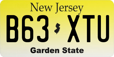 NJ license plate B63XTU