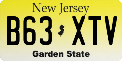 NJ license plate B63XTV