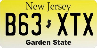NJ license plate B63XTX