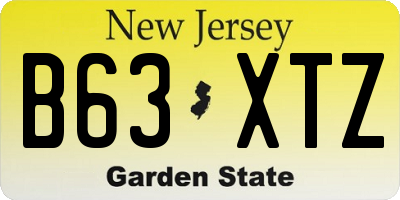 NJ license plate B63XTZ