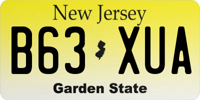 NJ license plate B63XUA