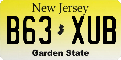 NJ license plate B63XUB