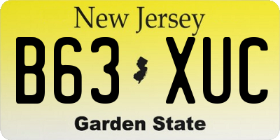 NJ license plate B63XUC