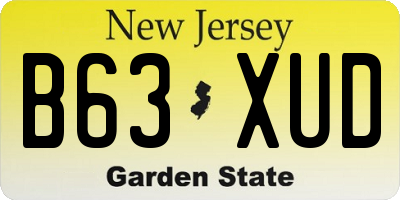 NJ license plate B63XUD
