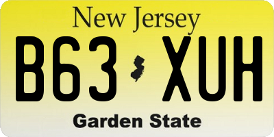 NJ license plate B63XUH