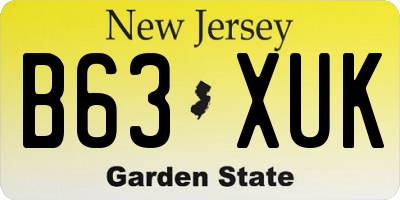 NJ license plate B63XUK