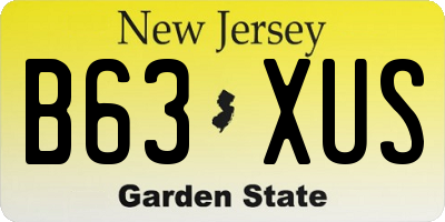 NJ license plate B63XUS