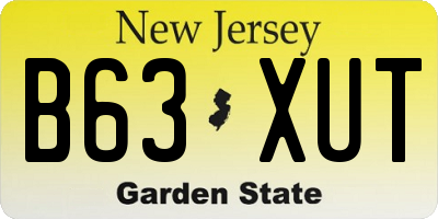 NJ license plate B63XUT