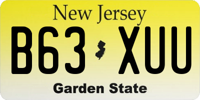NJ license plate B63XUU
