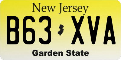 NJ license plate B63XVA
