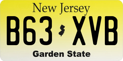 NJ license plate B63XVB