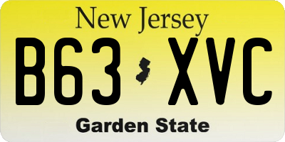 NJ license plate B63XVC