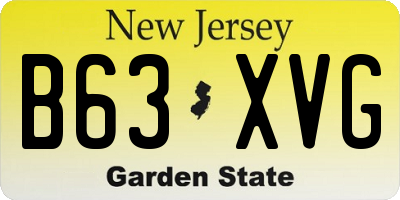 NJ license plate B63XVG