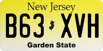 NJ license plate B63XVH