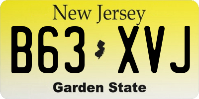 NJ license plate B63XVJ