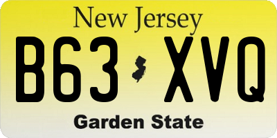 NJ license plate B63XVQ