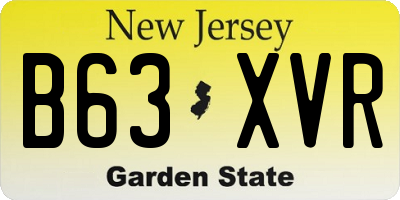 NJ license plate B63XVR