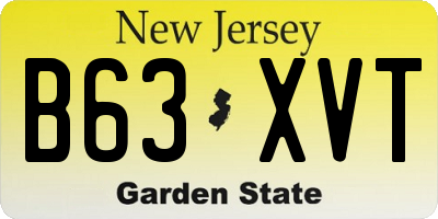 NJ license plate B63XVT