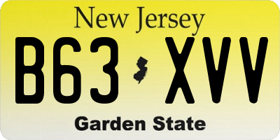NJ license plate B63XVV