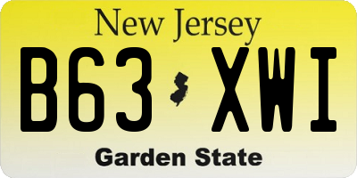 NJ license plate B63XWI