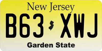 NJ license plate B63XWJ