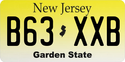 NJ license plate B63XXB