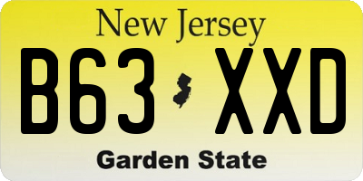 NJ license plate B63XXD