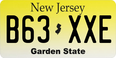NJ license plate B63XXE