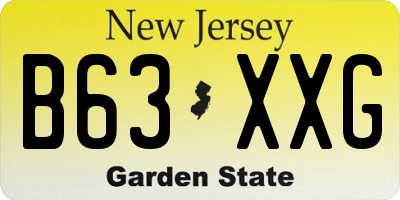 NJ license plate B63XXG
