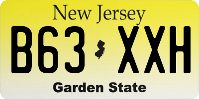 NJ license plate B63XXH