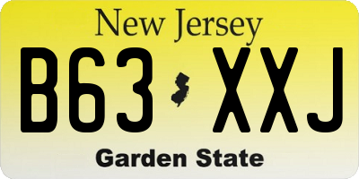 NJ license plate B63XXJ