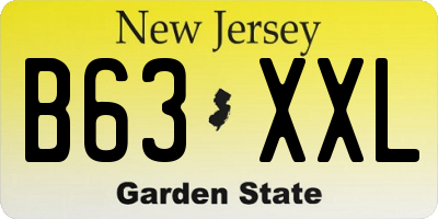 NJ license plate B63XXL
